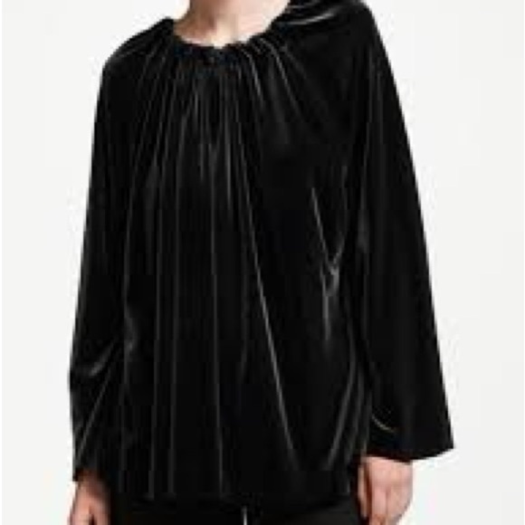 Kin John Lewis Tops - Kin John Lewis Chic Black Velvet Women's Blouse